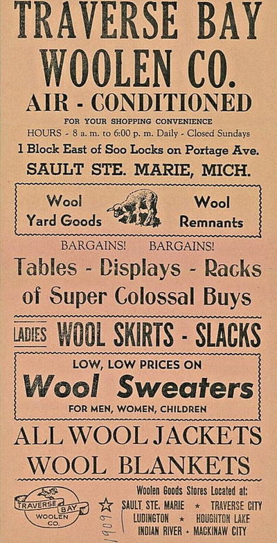 Traverse Bay Woolen - Old Flyer